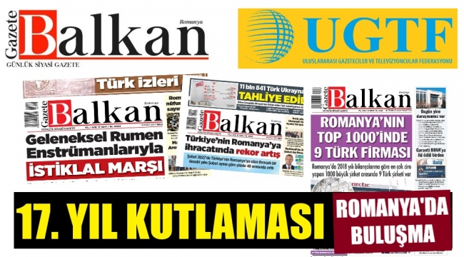 UGTF, Gazete Balkan'ın 17. yıl kutlamasına katılacak