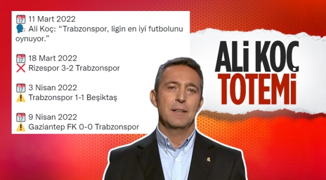 Ali Koç bir konuştu, Trabzon galip gelemiyor