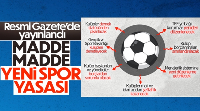 İşte yeni spor yasası