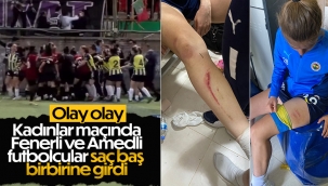 Kadın futbol maçında kavga
