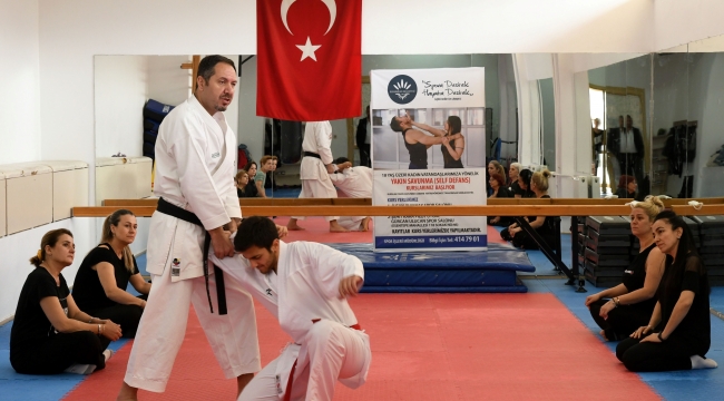 Karabağlar Belediyesi'nden kadınlara yakın savunma eğitimi