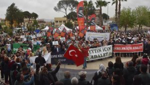 Milas'ta 'Zeytin Hayattır' mitinginde belediye başkanına protesto