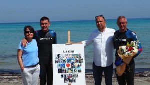 Otizmli sporcu, Yunanistan'dan Türkiye'ye yüzdü