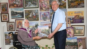 Başkan Selvitopu'dan Kavacıklı ressam Düzgünkaya'ya ziyaret