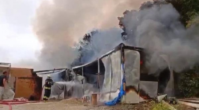 Bodrum'da konteynerde korkutan yangın