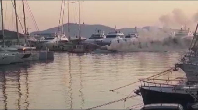 Bodrum'daki Teknede Yangın Paniği