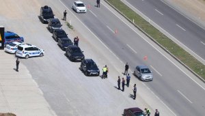 Denizli'de helikopterle trafik denetimi