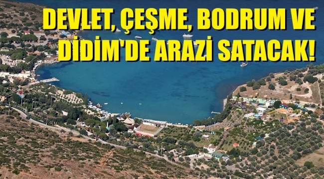 Hazine, Çeşme, Bodrum ve Didim'de arsa satacak