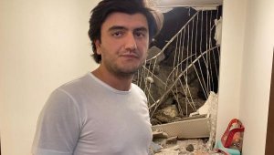 İzmir'de kopan kaya parçası evin üzerine düştü