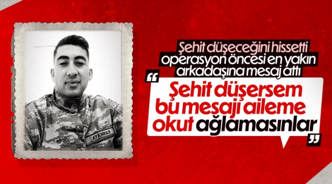 İzmirli şehidin mesajı! Arkamdan ağlamasınlar