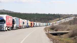 Sınır Kapısı'nda tır kuyruğu 40 kilometreyi aştı