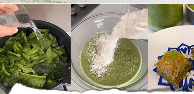 Baklavada fıstık yerine ıspanak ve bezelye oyunu