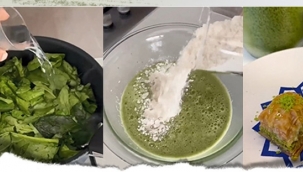 Baklavada fıstık yerine ıspanak ve bezelye oyunu