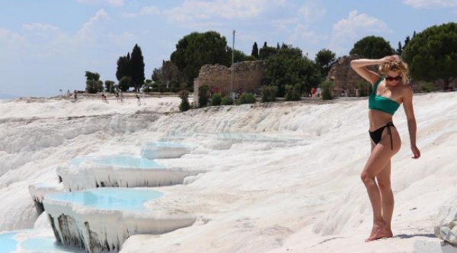 'Beyaz cennet' Pamukkale'yi ilk 5 ayda 431 bin turist ziyaret etti