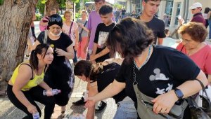 Diyaliz hastası kız 'siz de olmayın' diye su dağıttı