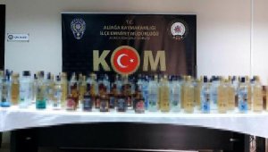 Evine depoladığı sahte içkileri satan şüpheli yakalandı