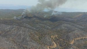 Marmaris yangınında alevlerin ilerlemesi, karşı ateşle önlenmiş
