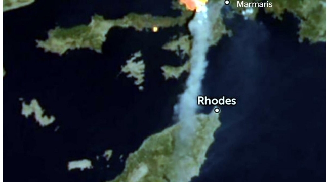 Marmaris yangınının külleri Rodos'a ulaştı!
