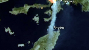 Marmaris yangınının külleri Rodos'a ulaştı!