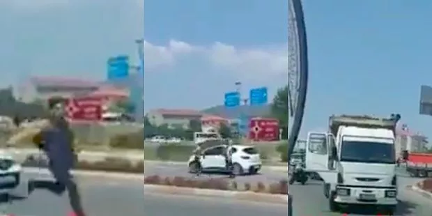 Mülteciler kamyondan atlayıp şehre dağıldı!