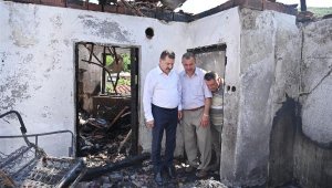 Şehit babasının, küle dönen evi yeniden yapılacak