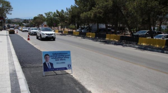 Bitez'de AYDEM elektrik hatlarını yer altına aldı, belediye üst yapıyı tamamladı