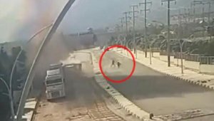 İşte o anlar! 2 işçi son anda kaçarak kurtulmuş