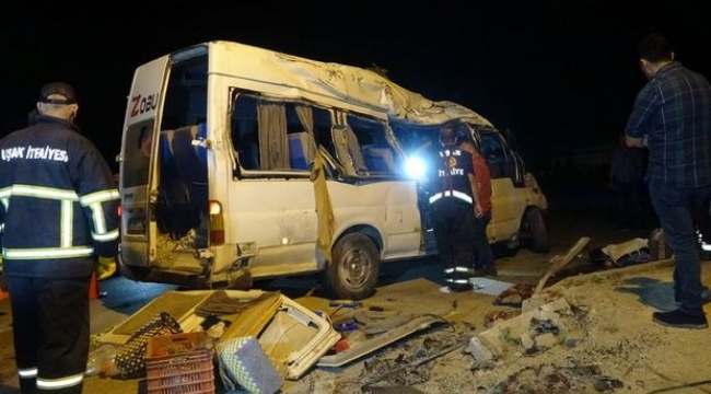 Uşak'ta tarım işçileri kaza yaptı: 1 ölü, 3'ü ağır 14 yaralı