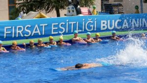 Buca'da portatif havuzlar ilgi gördü