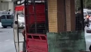 Bursa'da sürücülerin tehlikeli eşya taşımacılığı kamerada