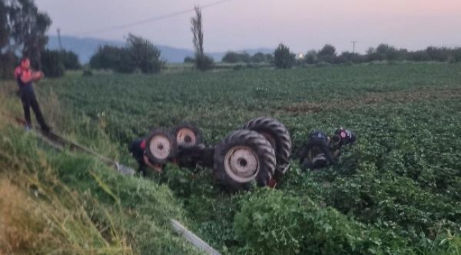 İncirliova'da traktör tarlaya devrildi: 1 ölü, 1 yaralı