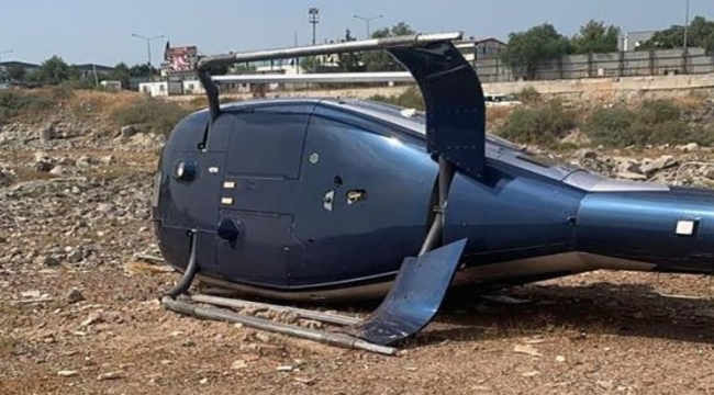 İzmir'de ünlü işadamının helikopteri devrildi