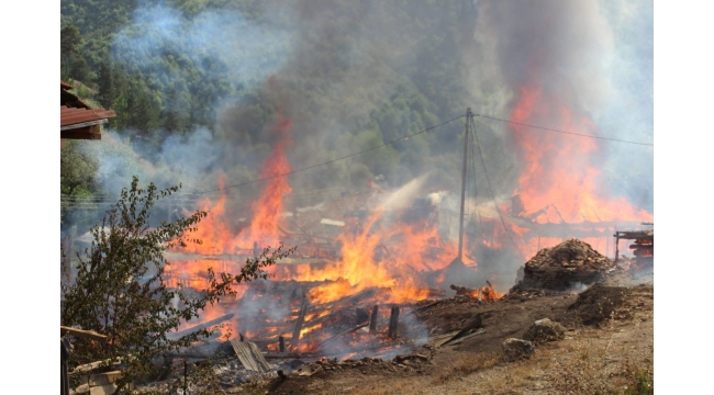 Kastamonu'da köyde çıkan yangında 10 ev küle döndü