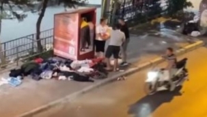 Kızılay'ın giyim kutusunu talan ettiler