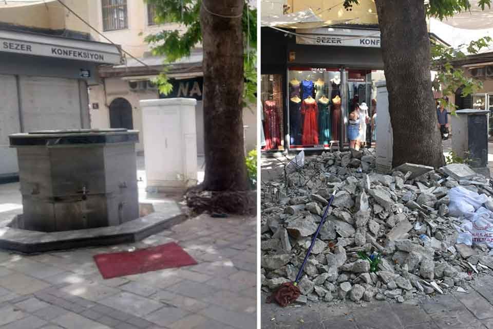 Şadırvanı yıktığı öne sürülen o esnaf serbest