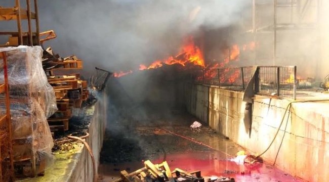 Akhisar'da orman ürünleri fabrikasında yangın