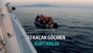 Çanakkale'de 32 kaçak göçmen kurtarıldı 