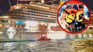 Kruvaziyerde düşüp başını yere çarpan İngiliz kadın yolcu hastaneye kaldırıldı 