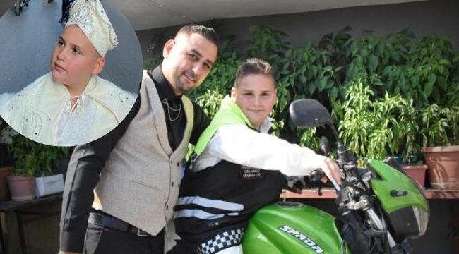 Otizmli motosiklet tutkunu Rüzgar'ı sünnet düğününde sevindiren kortej