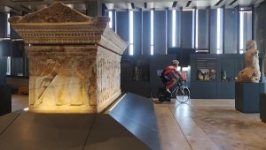 Milli bisikletçiyle Troya Müzesi'nde 'çevreci müze' vurgusu