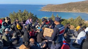 Urla'da 107 kaçak göçmen ile 11 organizatör yakalandı