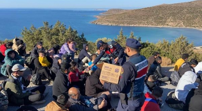 Urla'da 107 kaçak göçmen ile 11 organizatör yakalandı