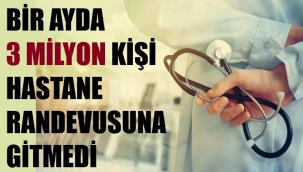 1 ayda 3 milyon kişi doktor randevusuna gitmedi