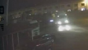 Başpehlivanın yaptığı kaza anı kamerada