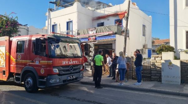Bodrum'da ev yangını; 1 yaralı, 1 çocuk etkilendi