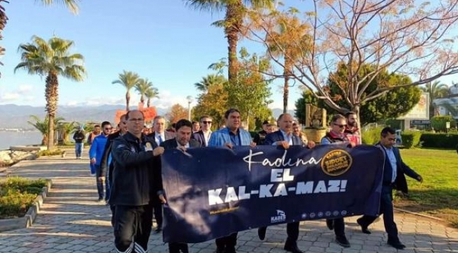 Erkekler, kadına yönelik şiddete tepki için yürüdü