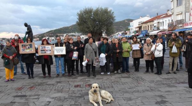 Hayvanlara yönelik şiddet Foça'da protesto edildi