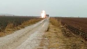 Manisa'da doğal gaz boru hattına yıldırım düştü