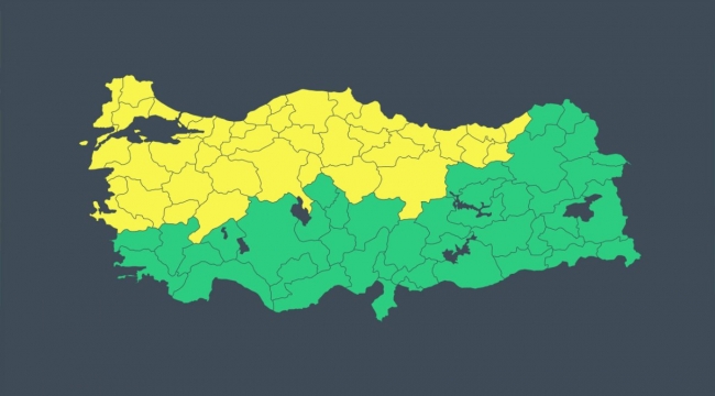 Meteoroloji'den 39 kente sarı kodlu uyarı
