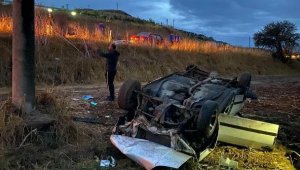 Otomobil şarampole devrildi: 1 ölü, 1 yaralı